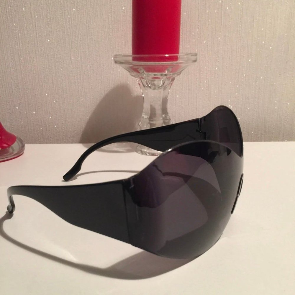 New Steampunk Oversized Sunglasses for Women Trends Punk Y2k Sun Glasses Goggle - Picture 6 of 12